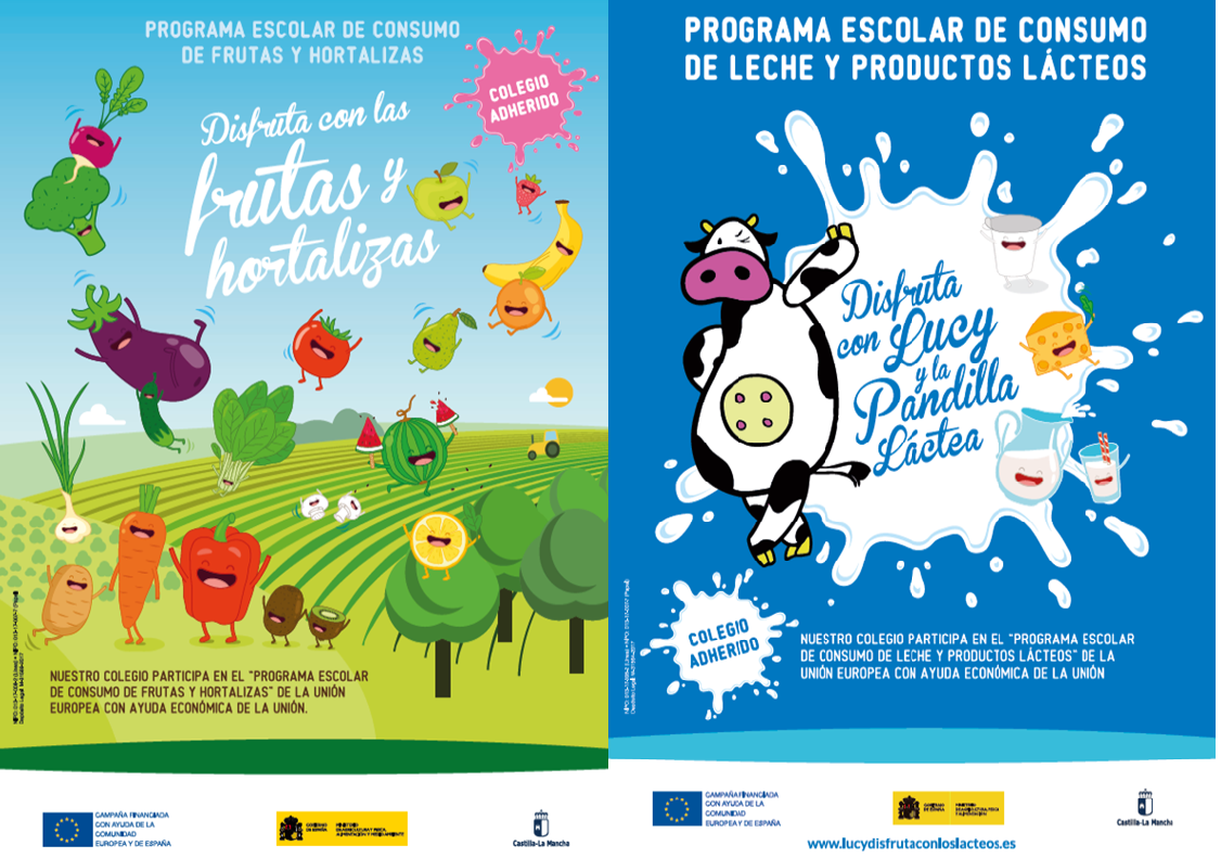 Programa escolar consumo fruta y leche